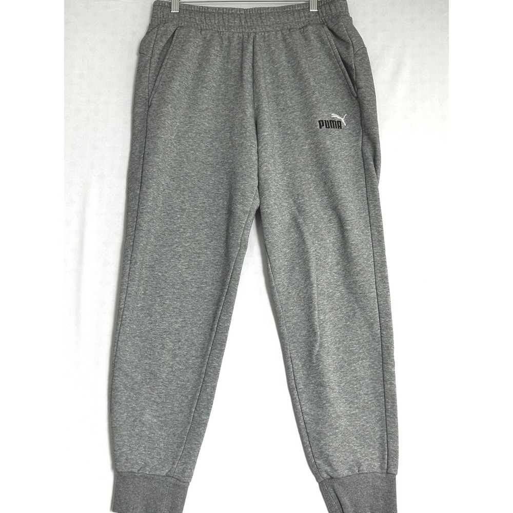 Puma Mens Essentials Logo Fleece Jogger Pants Gray 846810-03 Size L